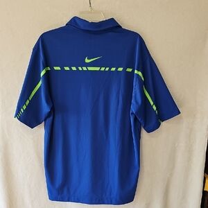 Nike Golf Sri-Fit Men's Blue Polo with Green Accents M
